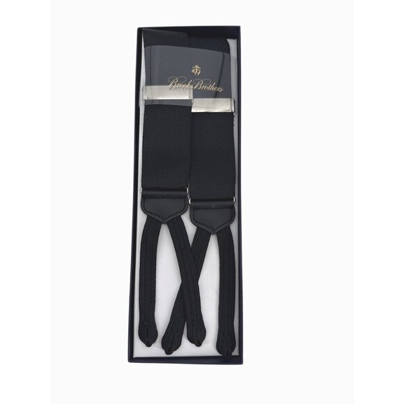 Brooks Brothers Other - Brooks Brothers Suspenders Black Size Xl Formal Dress Accessory Leather Trim